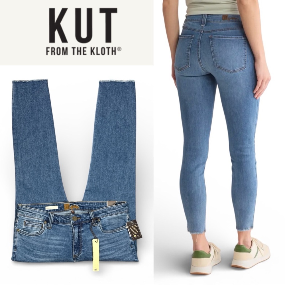 KUT FROM THE KLOTH CARLO RAW HEM STRETCH ANKLE SKINNY JEANS -  SIZE 12 **NWT**
